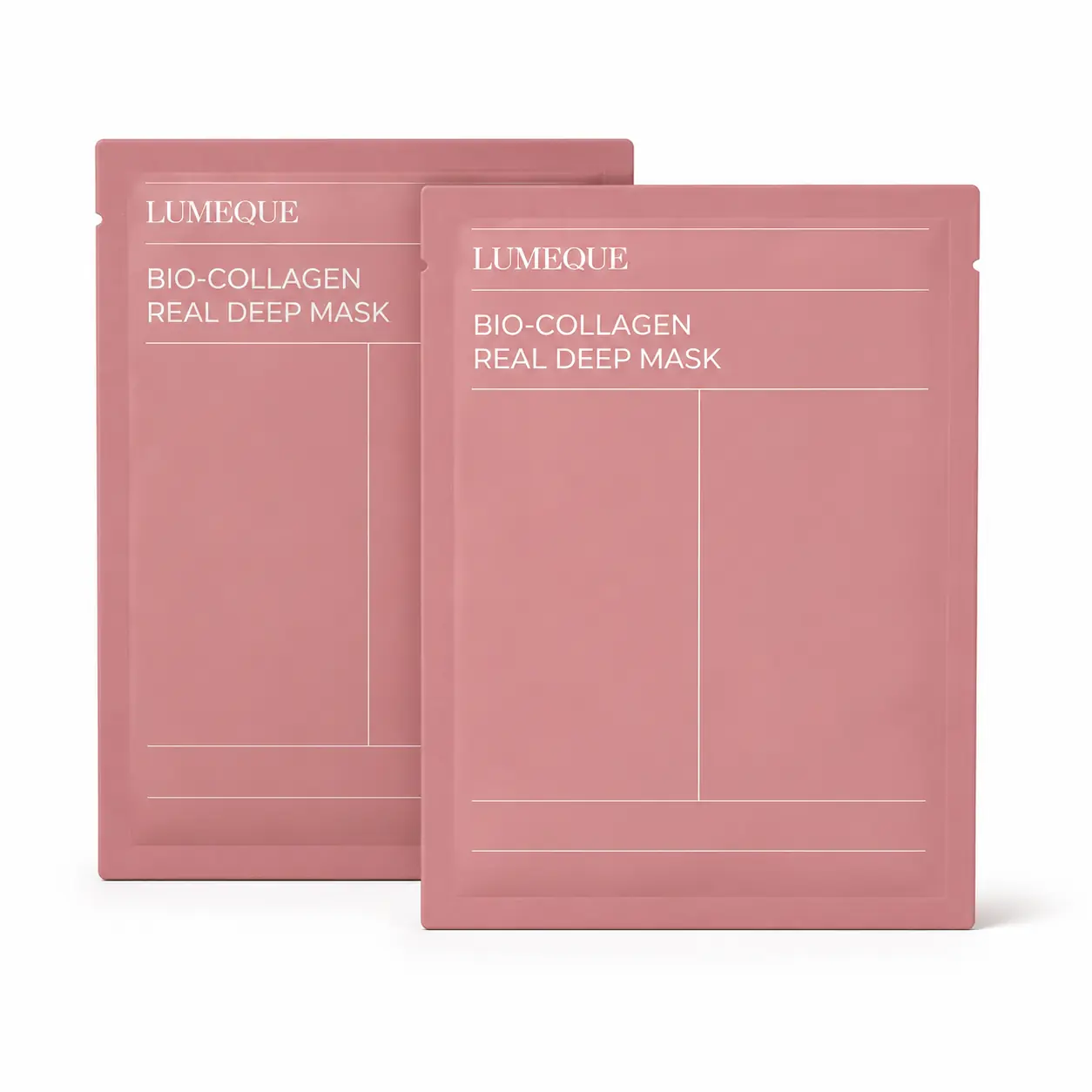 Lumeque Bio-Collagen Real Deep Mask four-pack product pouches